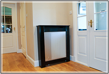 Stylish radiator cover painted satin black