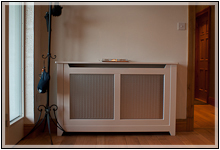 Modern radiator cabinet in cream
